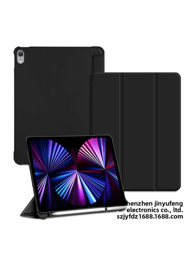 Applicable IPad Protective Case Pro11-inch Tablet Protective Case With Pen Slot 789 Generation TPU Soft Case Leather Case Strictly Selected-Color:Noble Black-Applicable Model:2024 【Pro 11 Inch】 M4